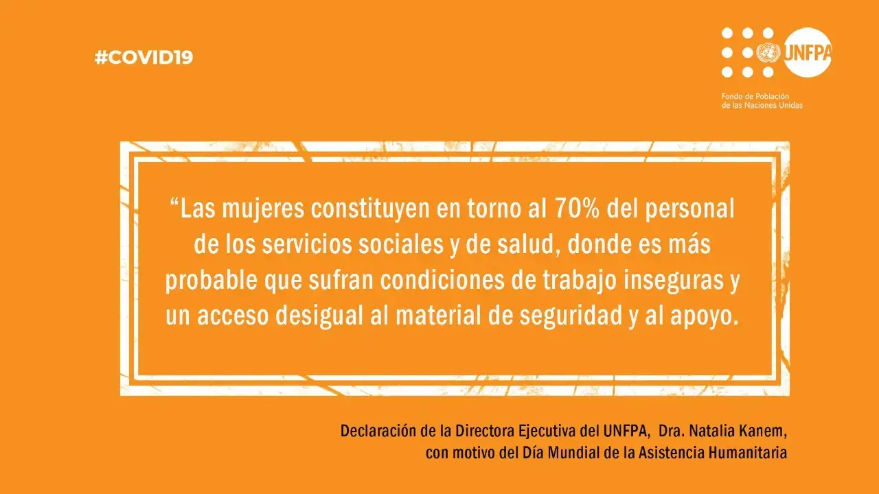 Declaración de la Directora Ejecutiva del UNFPA, la Dra. Natalia Kanem, con motivo del Día Mundial de la Asistencia Humanitaria