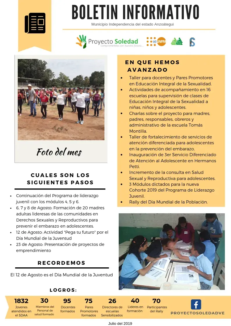 Boletín Informativo del #ProyectoSoledad