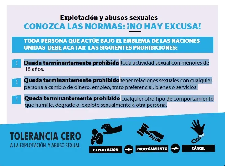 Cartillas sobre prevención de explotación y abuso sexual